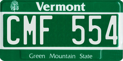 VT license plate CMF554
