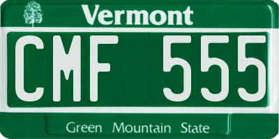 VT license plate CMF555