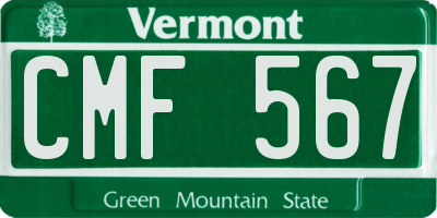 VT license plate CMF567