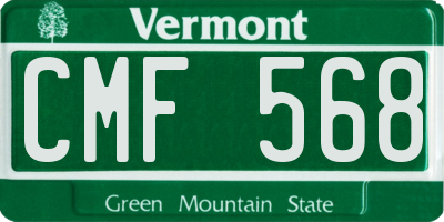VT license plate CMF568