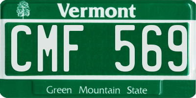 VT license plate CMF569