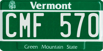 VT license plate CMF570