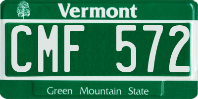 VT license plate CMF572