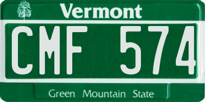 VT license plate CMF574