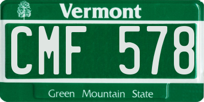 VT license plate CMF578