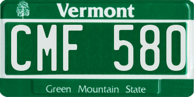 VT license plate CMF580