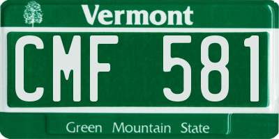 VT license plate CMF581