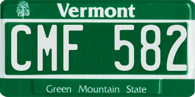 VT license plate CMF582