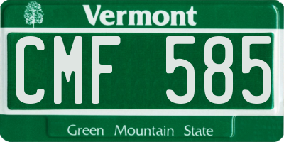 VT license plate CMF585