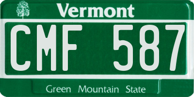 VT license plate CMF587