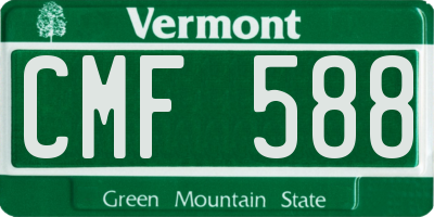 VT license plate CMF588