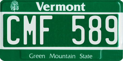 VT license plate CMF589