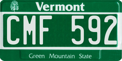 VT license plate CMF592