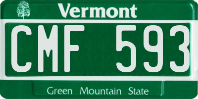VT license plate CMF593