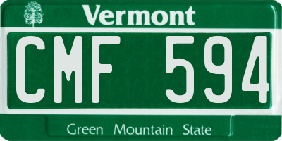 VT license plate CMF594