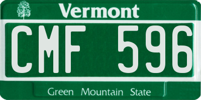 VT license plate CMF596