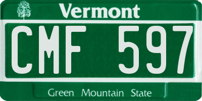 VT license plate CMF597