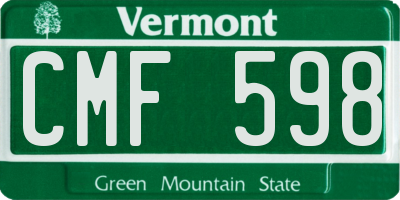 VT license plate CMF598