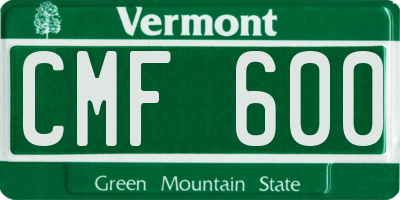 VT license plate CMF600