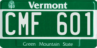 VT license plate CMF601