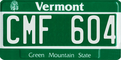 VT license plate CMF604