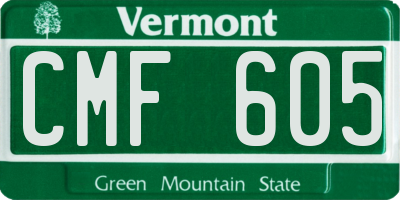 VT license plate CMF605