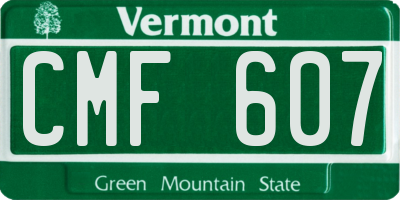 VT license plate CMF607