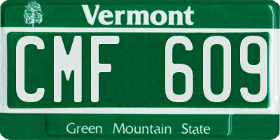 VT license plate CMF609