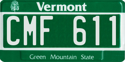 VT license plate CMF611