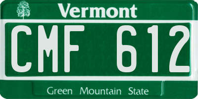 VT license plate CMF612