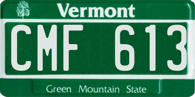 VT license plate CMF613