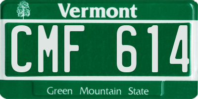 VT license plate CMF614