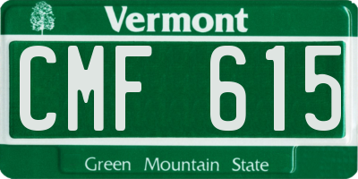 VT license plate CMF615