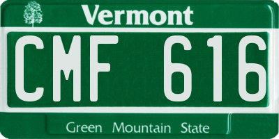 VT license plate CMF616