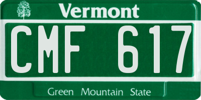 VT license plate CMF617