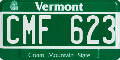 VT license plate CMF623