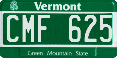 VT license plate CMF625