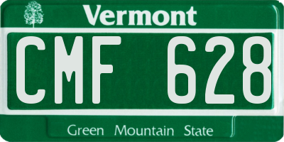 VT license plate CMF628