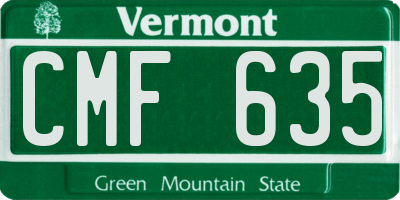 VT license plate CMF635