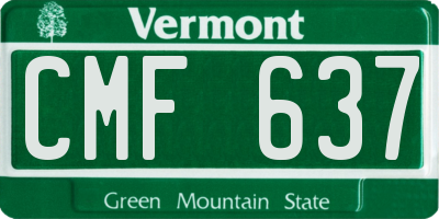 VT license plate CMF637