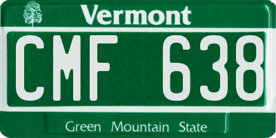 VT license plate CMF638