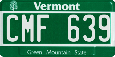 VT license plate CMF639