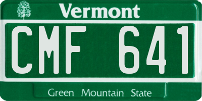 VT license plate CMF641