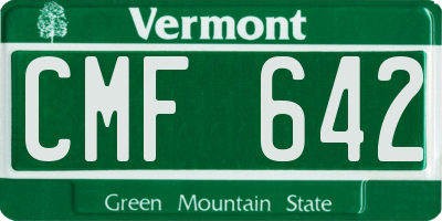 VT license plate CMF642