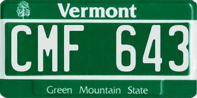 VT license plate CMF643