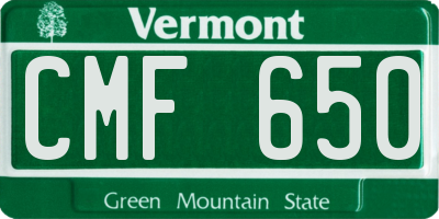 VT license plate CMF650