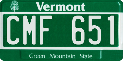 VT license plate CMF651