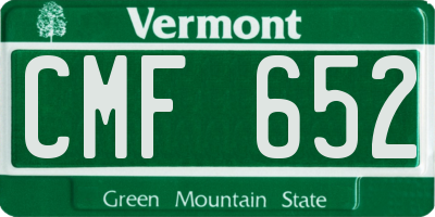 VT license plate CMF652