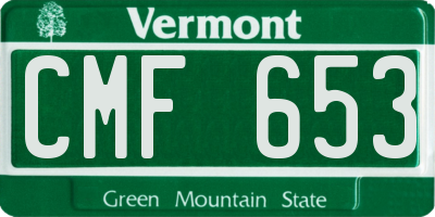 VT license plate CMF653