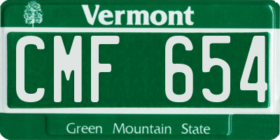 VT license plate CMF654